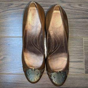 Tahari Brown Patent Pumps